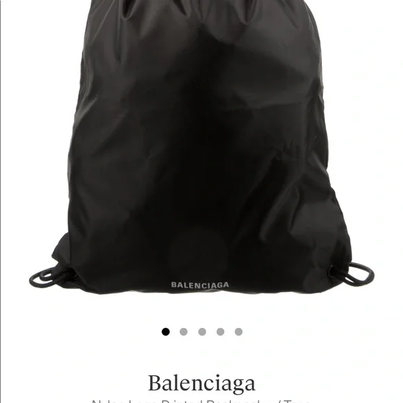 Balenciaga Black Nylon Draw String Backpack Balenciaga Men main image 4